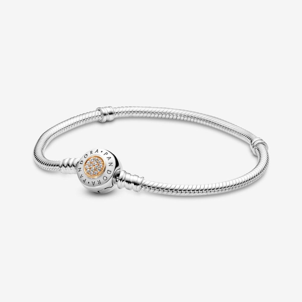 Класичний срібний браслет Pandora з камінням