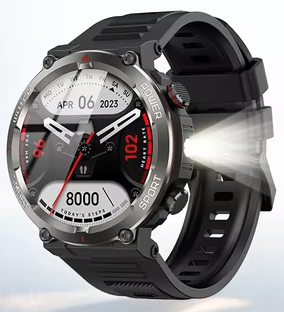 Смарт-годинник Blackview W50 PRO Black 1.45" Display 960mAh Battery LED Flashlight IP68, фото 1