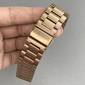 Ремінець металевий блокової 20 мм для годинника Xiaomi / Samsung / Huawei рожеве золото stl