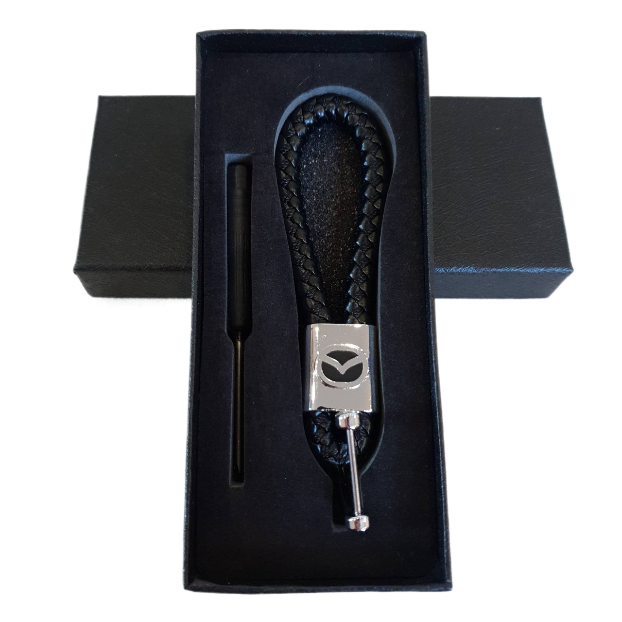 Брелоки для авто з логотипом Mazda у подарунковій коробці, брелок на ключі на подарунок 29196 Мазда, фото 1