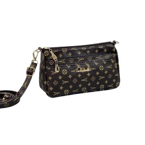 Сумка жіноча крос-боді Italian Bags Orical Print 24x7x14 см Коричневий (id_1107), фото 1