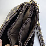 Сумка жіноча крос-боді Italian Bags Orical Print 24x7x14 см Коричневий (id_1107), фото 3