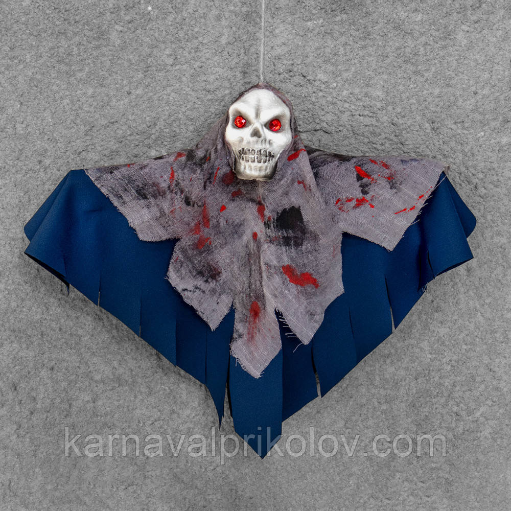 Декор для хеллоуїну Похмурий Жнець (65см) темно-синій з сірим 13290