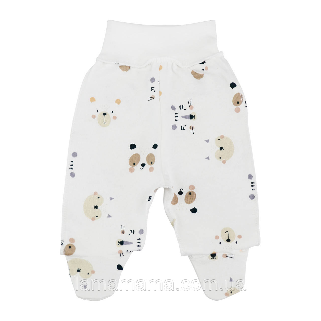 Теплі повзунки (футер з начосом) для новонароджених Happy Baby Молочний з малюнком Minikin