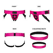 Труси для страпону Strap-On-Me Leatherette Harness Curious Fuchsia (м'ята упаковка!!!, фото 4