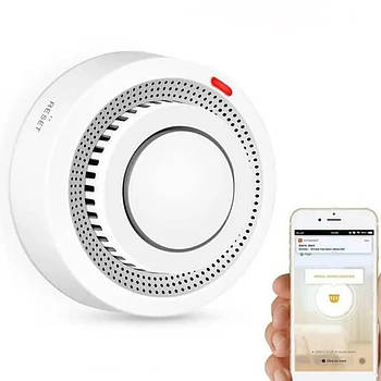 Розумний датчик диму, WIFI, від батарейок, G-03 / Датчик задимлення / Датчик чадного газу та диму / Детектор диму