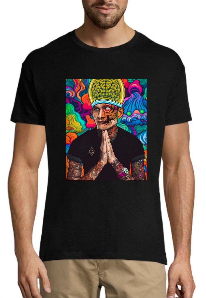 Чоловічі футболки з принтом Король ETH, модний бавовняний одяг розмір S, фото 1