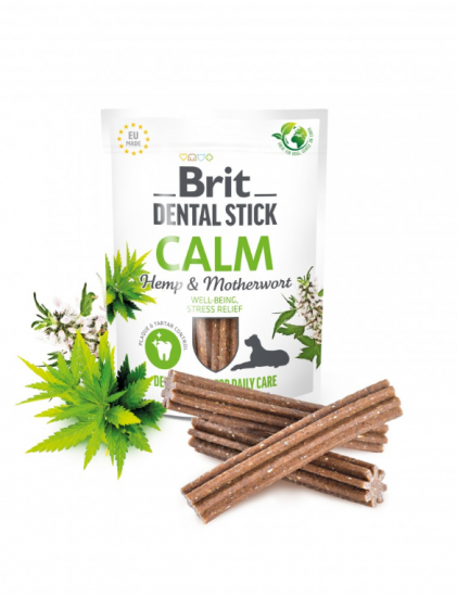 Ласощі для собак Brit Dental Stick Calm заспокійливе з коноплею та пустирником (ціна за 1 штуку)