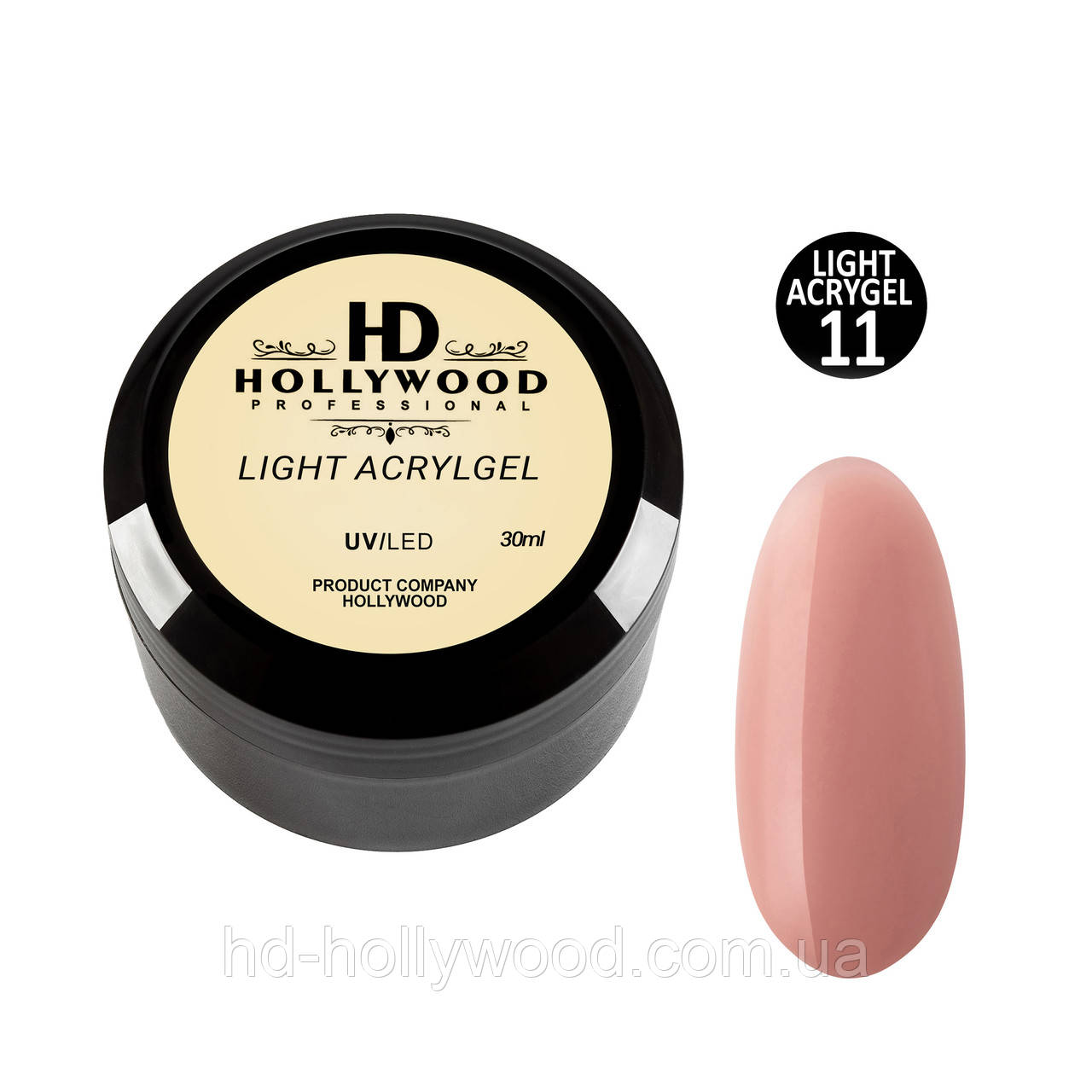 Рідкий акригель Light Acrygel 11 Холодний беж HD Hollywood, фото 1