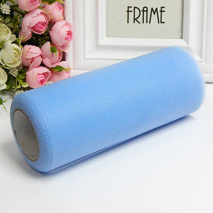 Фатин рулончик 23 м, ширина 15 см, колір 50 блакитний, фото 1