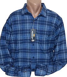 Тепла кашемірова чоловіча сорочка батал велетень Brossard vd-8315 картата чоловіча сорочка на зиму кашемір