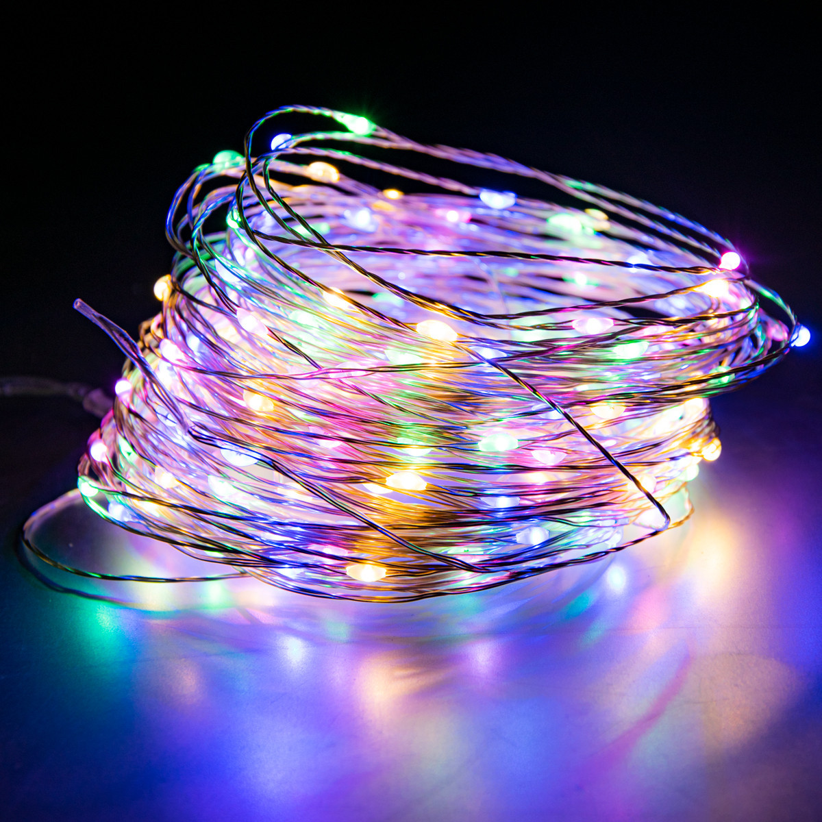 Гирлянда LED на батарейках 20 м 200 ламп мультиколірна для новорічного декору інтер'єру
