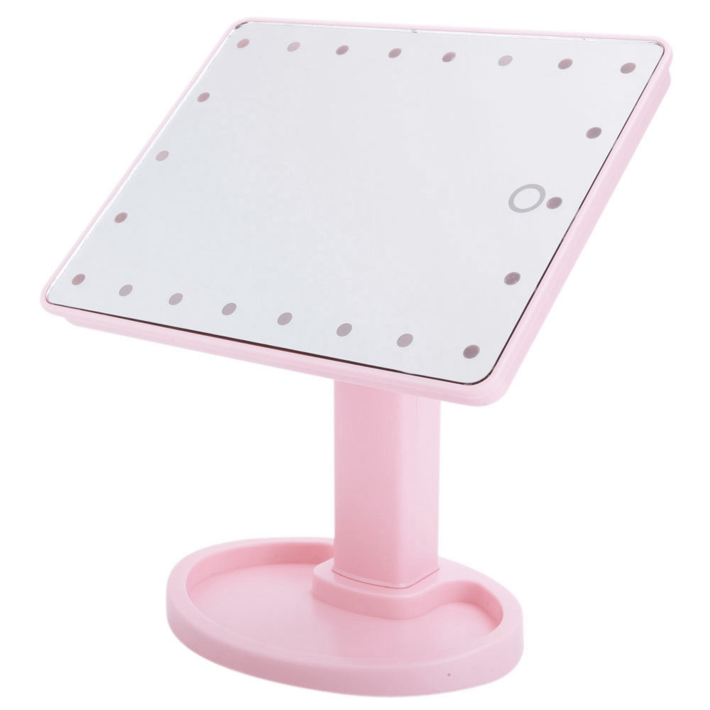 УЦЕНКА! Дзеркало для макіяжу з підсвічуванням (22 LED) Magic Makeup Mirror дзеркало з сенсором Світло-розове (ST)