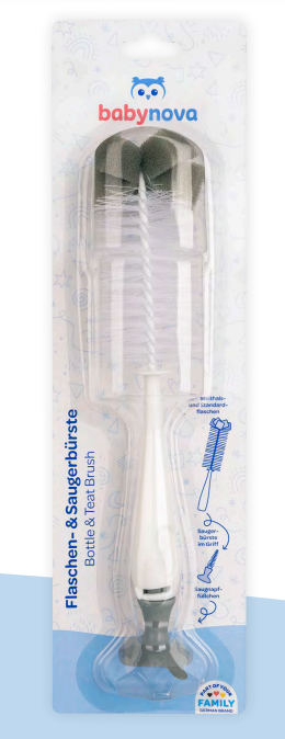 Йоржик для миття пляшок і сосок Baby-Nova, 2 в 1, фото 1