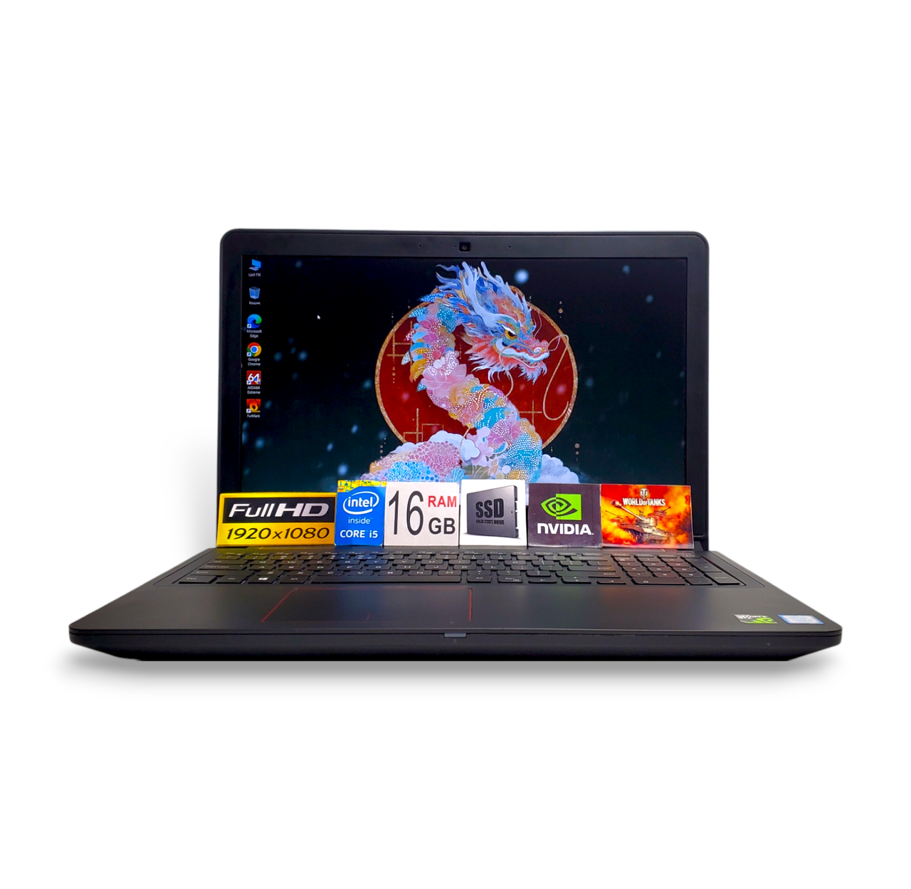 Ігровий ноутбук Dell Inspiron 15.6 FHD Core i5-7300HQ 4ядра 16Gb SSD512GB Nvidia GTX 1050 4GB