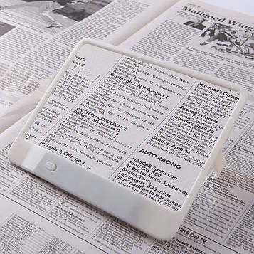 Лупа з підсвіткою для читання книг Page Brite Х3-крат збільшувальна рамка для читання, лінза Фрееля (ST)