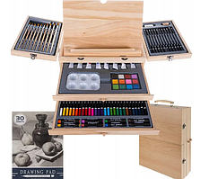 Набір для малювання в дерев'яній валізі Maaleo (19179)  83 предмети