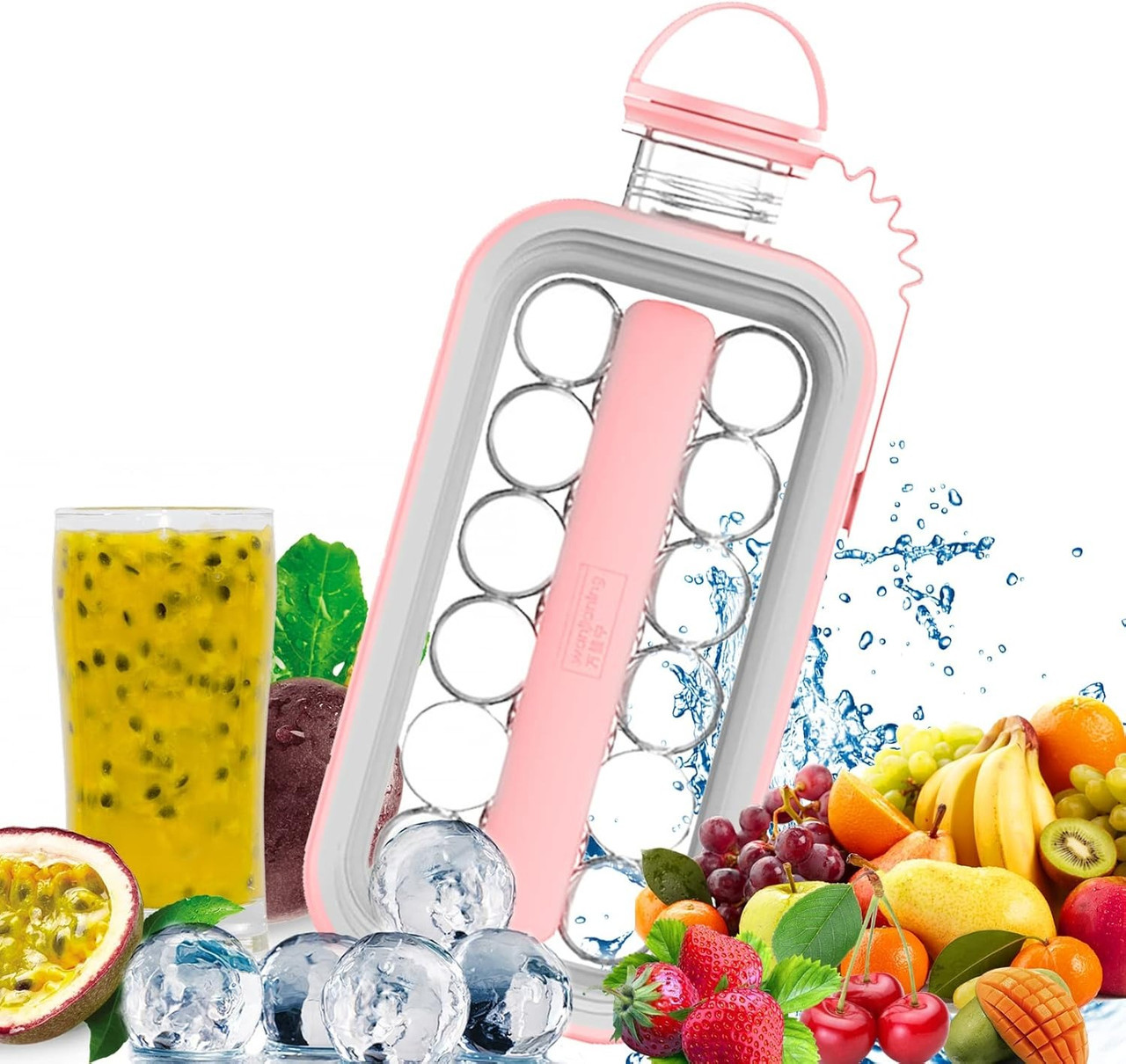 Форма для круглого льоду ICE CUBE TRAY на 17 кульок, Рожева, силіконова для льоду куля | форма для льону (ST)