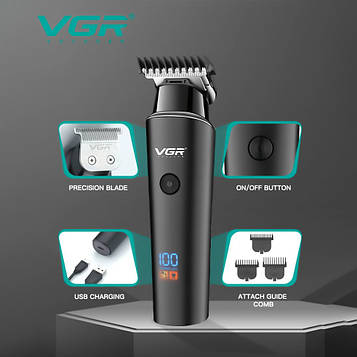 Машинка для гоління акумуляторна VGR V-937 Hair Trimmer машинка для бороди, тример для стриження волосся (ST)