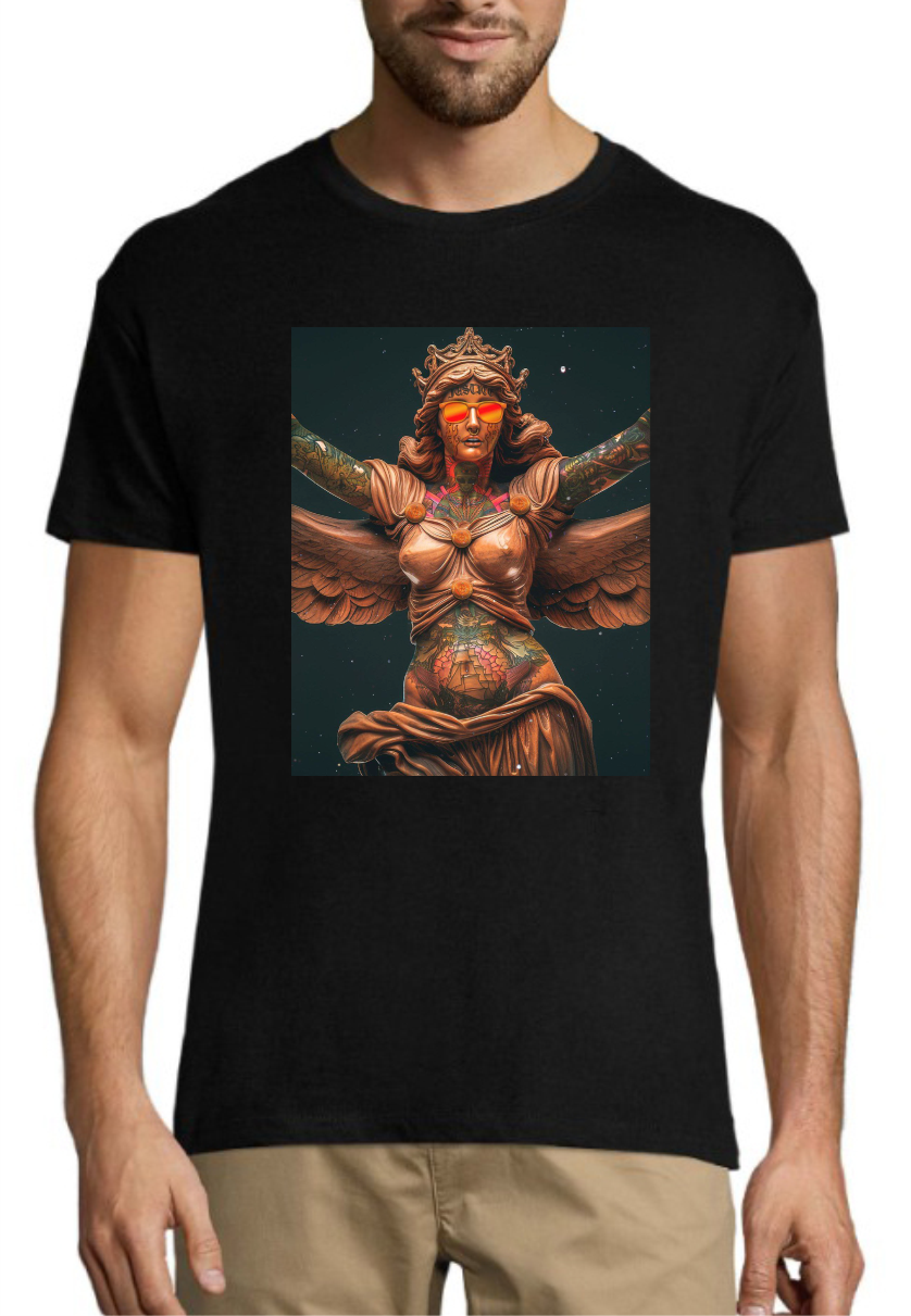 Чоловічі футболки з принтом Леді Джастіс,модний бавовняний одяг розмір S, фото 1