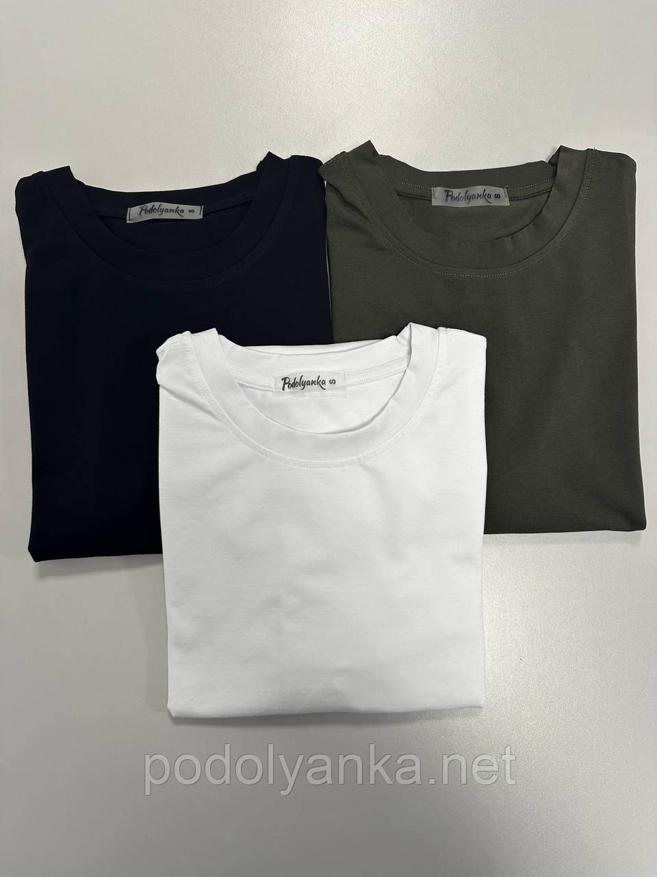 Набір із 3-х чоловічих футболок (чорна, біла, хакі), фото 1