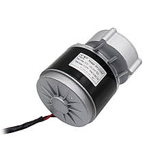 Електричний колекторний двигун MY1016Z 24V 350W з редуктором, без ніжок, короткий вал, фото 5