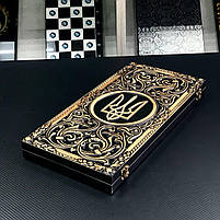 Нарди дерев'яні ручної роботи Чорний Тризуб 46×23см подарункові, фото 4