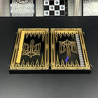 Нарди дерев'яні ручної роботи Чорний Тризуб 46×23см подарункові, фото 5