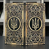 Нарди дерев'яні ручної роботи Чорний Тризуб 46×23см подарункові, фото 2