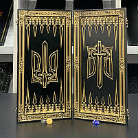 Нарди дерев'яні ручної роботи Чорний Тризуб 46×23см подарункові, фото 3