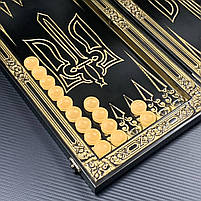 Нарди дерев'яні ручної роботи Чорний Тризуб 46×23см подарункові, фото 9