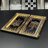 Нарди дерев'яні ручної роботи Чорний Тризуб 46×23см подарункові, фото 6