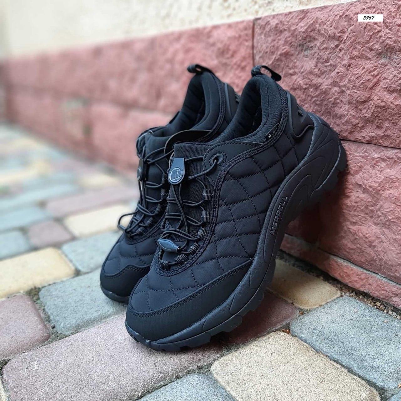 Чоловічі термо кросівки Merrell ICE Cup MOC Black Чорні Меррелл водонепроникна тканина еврозима