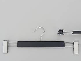 Довжина 35 см. Плічка тремпеля дерев'яні чорного кольору для штанів і спідниць