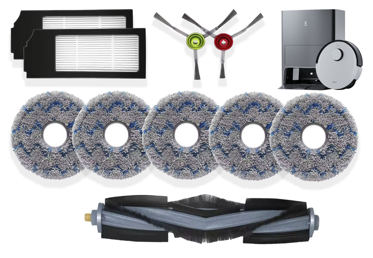 Комплект 10 шт аксесуарів для робота-пилососа Ecovacs Deebot X1/T10 OMNI/TURBO
