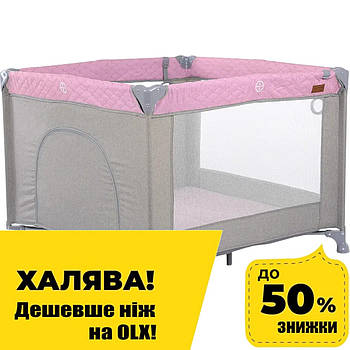 Дитячий ігровий манеж El Camino ME 1097 CASTLE Pink Gray Сіро-рожевий