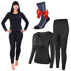 Термобілизна жіноча (XS-3XL) BioActive + Подарунок Термошкарпетки TERMO socks / Зимова термокофта та підштаники