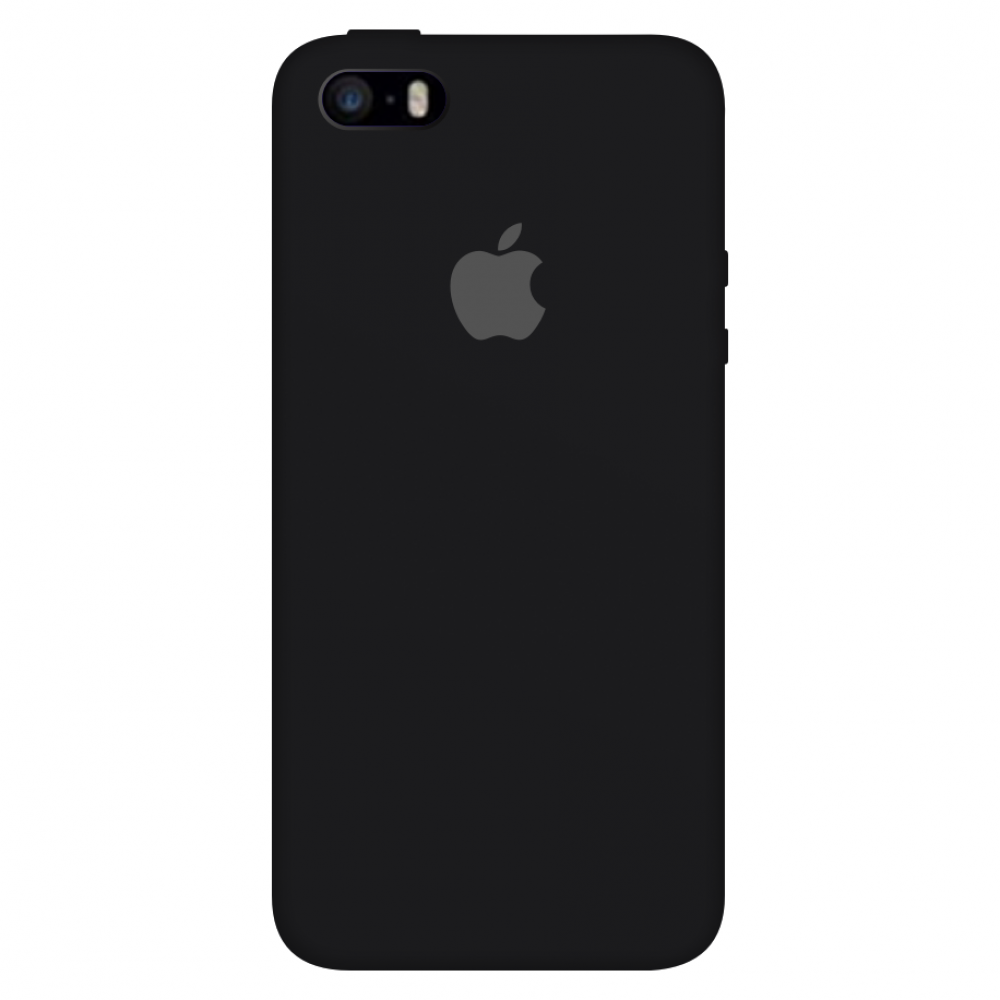 Чохол для iPhone SE/5S/5 - силіконовий з мікрофіброю, Чорний