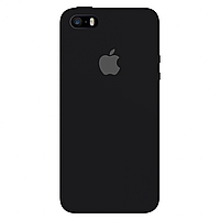 Чохол для iPhone SE/5S/5 - силіконовий з мікрофіброю, Чорний
