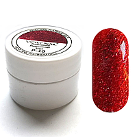 Глиттерный гель VICKI NAIL (гель блискітки) червоний