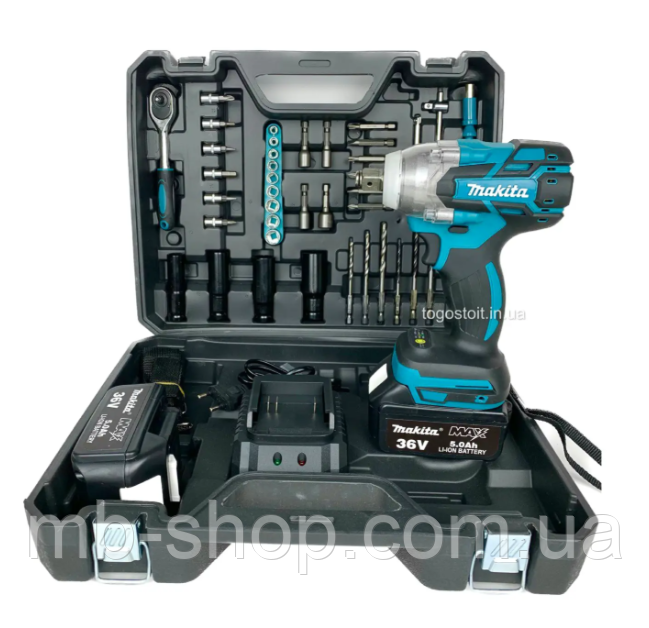 Професійний якісний акумуляторний гайковерт Makita DTW301 36V 5AH Гайковерт з набором інструментів, фото 1
