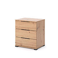 Сучасна стильна приліжкова тумба 50 см з трьома шухлядами в спальню дуб артизан ДСП Тедді Миро-Марк