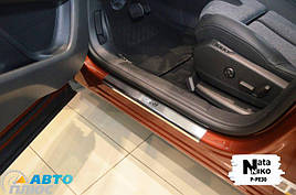 Накладки на пороги Peugeot 3008 2017- (Premium)