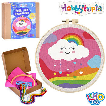 Набір для вишивання Hobbytopia LIMO TOY (п'яльце 20см, голка, тканина з малюнком, нитки) DYEK1007