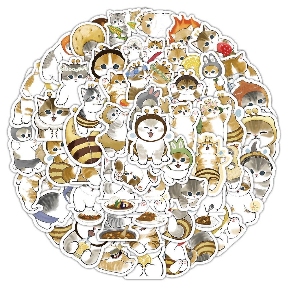 Стікерпак Милість бджіл-кішок Набір наклейок GeekLand The cuteness of the cat-bees100 штук