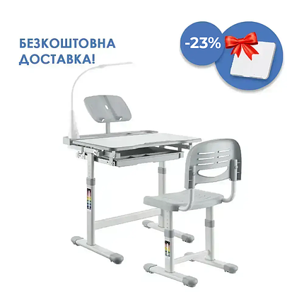 Дитяча парта зі стільчиком FunDesk Bellissima Grey, фото 1