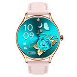 Жіночі наручні розумні смарт годинник Smart Milano Gold Rubber 2 ремінці, фото 3