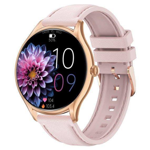 Жіночі наручні розумні смарт годинник Smart Milano Gold Rubber 2 ремінці