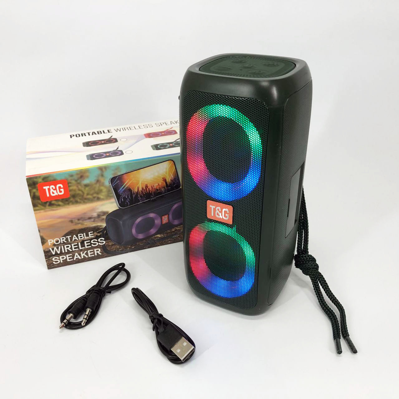 Колонка блютуз світлова TG333, Портативна бездротова колонка з хорошим звуком usb s Bluetooth EW-30, фото 1