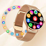 Жіночі наручні розумні смарт годинник Smart Milano Gold Rubber 2 ремінці, фото 11